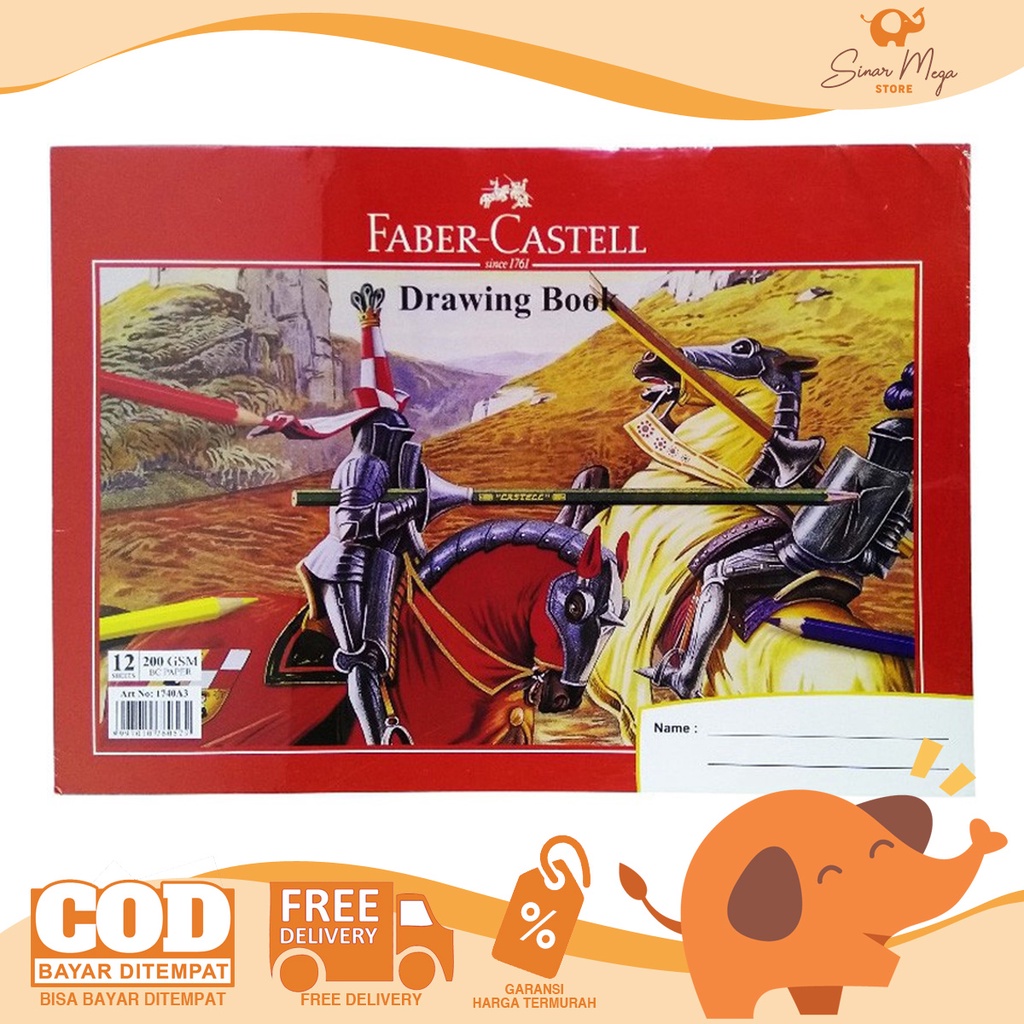 Jual Faber Castell Drawing Book A3 / Buku Menggambar Gambar A3 200GSM