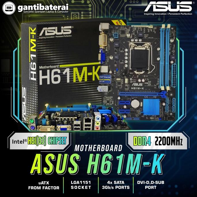 Jual Motherboard Asus H61 H61MK LGA 1155 Shopee Indonesia