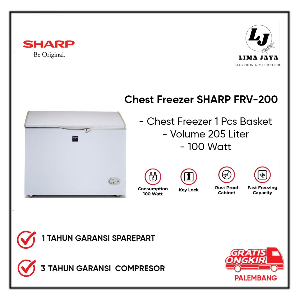 Jual Chest Freezer SHARP FRV200 Freezer Box Lemari Pembeku Sharp