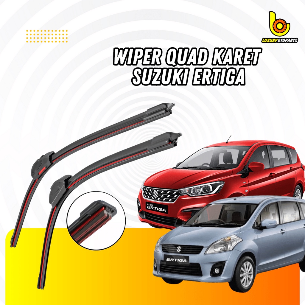 Jual 1 SET (2 PCS) Wiper Quad Blade Suzuki Ertiga / All New Ertiga / Wiper 4 Lapis Karet