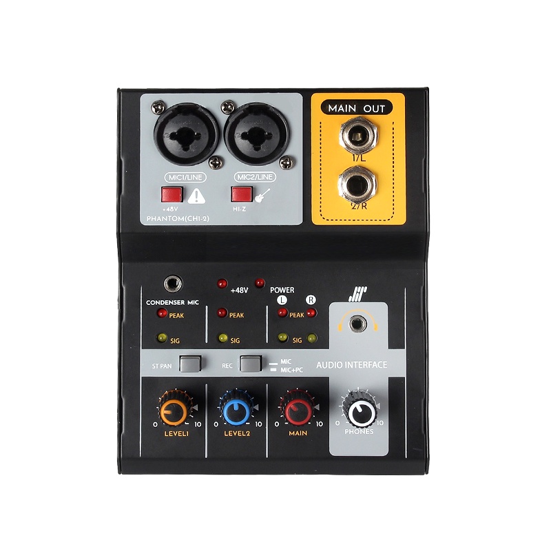 Jual Mini Profesional Stage Pro 2channel Rekaman Usb Audio Mixer 48v Sound Card Untuk Pc Gitar