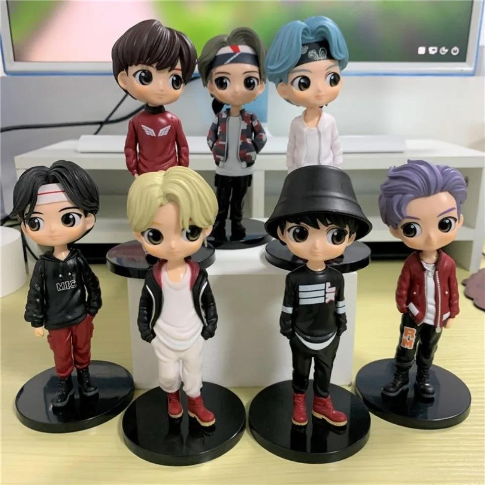 7 Unids/Set BTS Tiny TAN Mini Figura Bangtan Boys Grupos Anime De