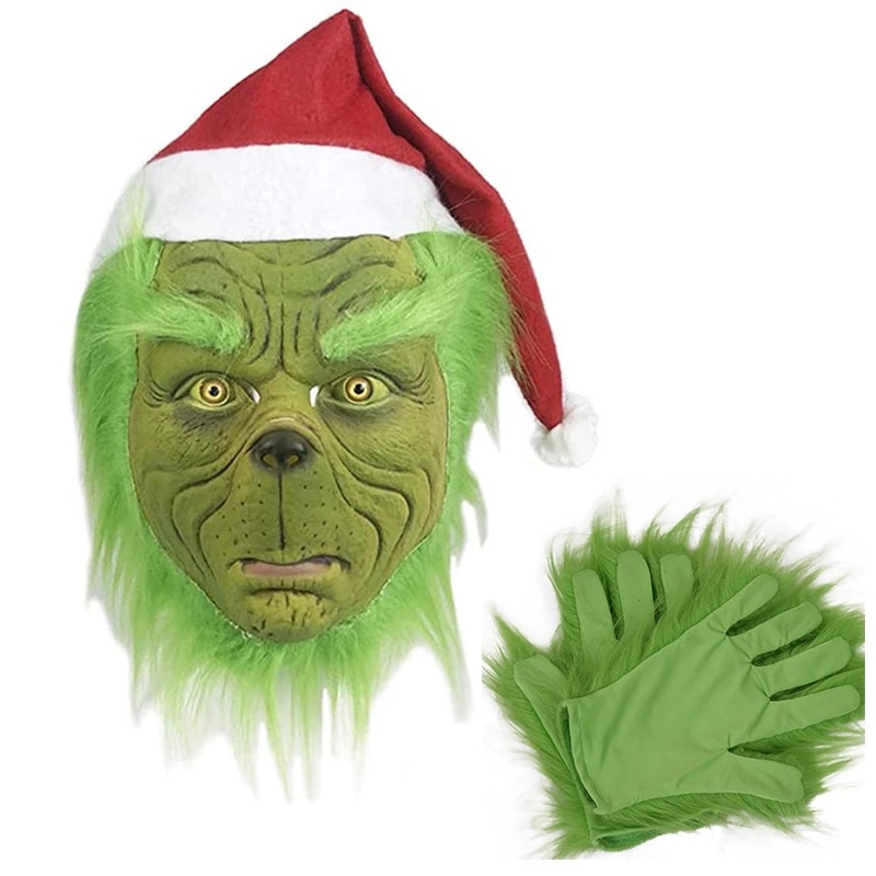 Máscara Grinch El Casco De Látex Disfraz De Halloween Fiesta De Baile