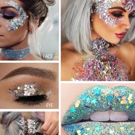 teras glitter body gel Show Etapa Fiesta Maquillaje Cara Brillo Crema