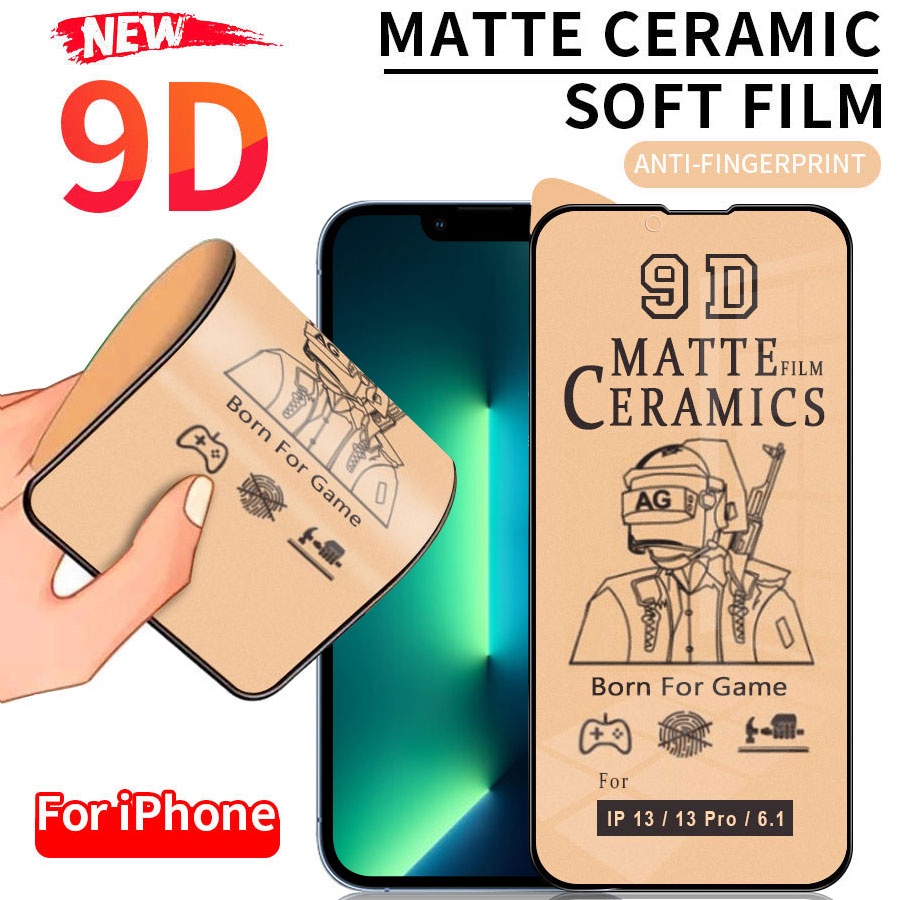 9D Ceramic Matte Tempered Glass For iPhone 13 12 11 Pro XS Max X XS XR