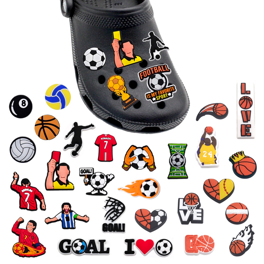 charms Crocs Jibbitz Zapatos Encantos De Fútbol Baloncesto Voleibol