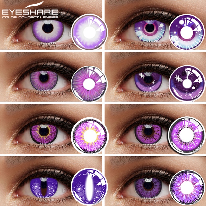 EYESHARE 2pcs Contact Lenses Cosplay Anime Eyes Lenses Halloween Purple