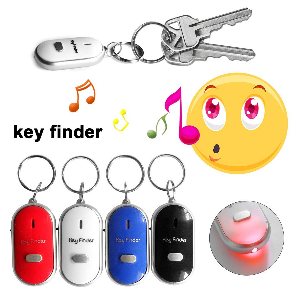 Whistle Lost Key Finder Flashing Beeping Locator Cadena LED Sonic