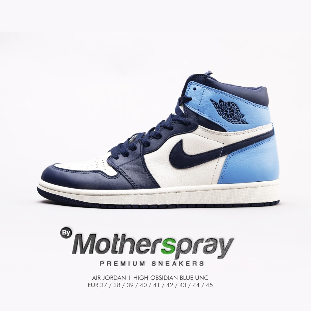 Air Jordan 1 Obsidian UNC Blue University Premium de Motherspray