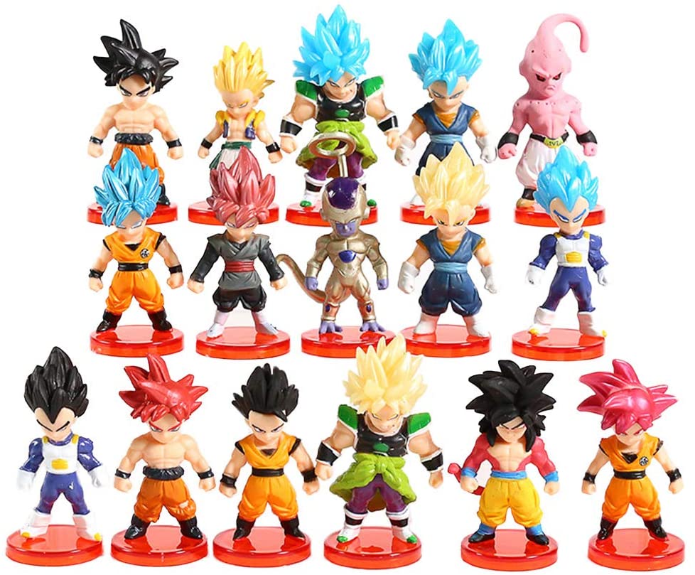 16 Pack Dragon Ball Z Action Figures 68cm Goku Frieza Figures Cake