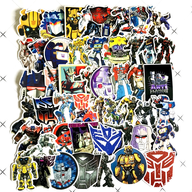 Transformers 50 Pegatinas Impermeables Transformadores De Dibujos
