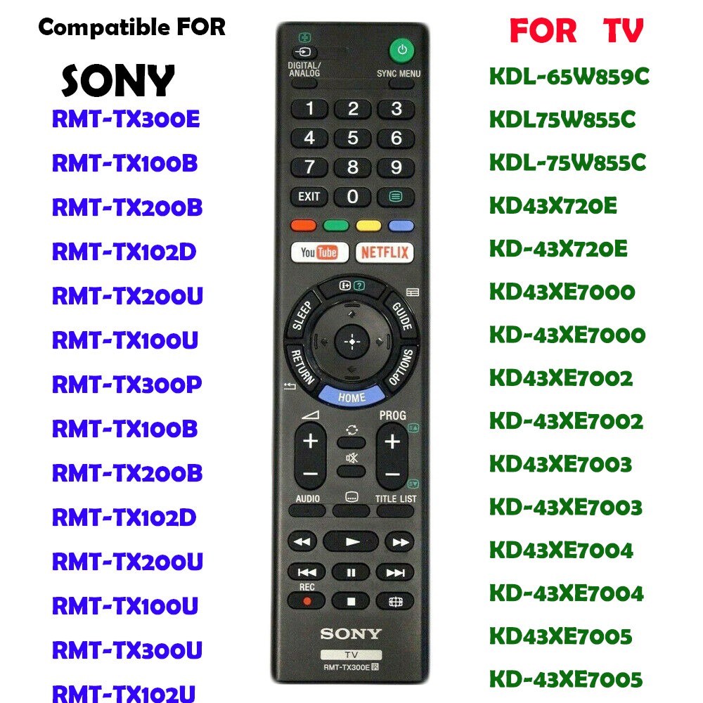 Sony RMTTX300E Netflix Smart TV 4K HDR Ultra HD Android Mando A
