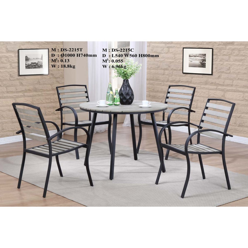 Garden Set Metal Garden Set 1 Table 4 Chairs Shopee Malaysia