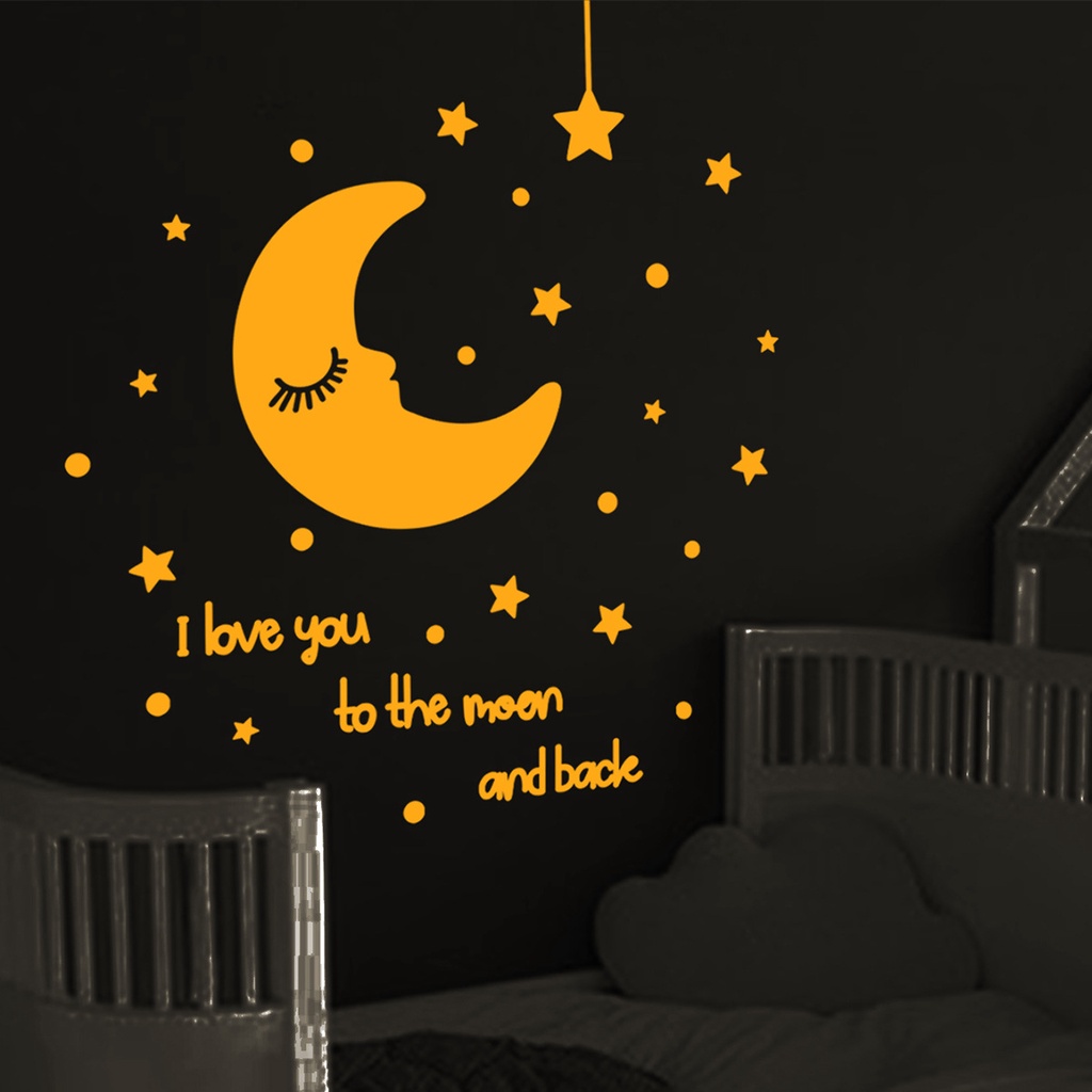 Glow in The Dark Wall Sticker, Star and Moon Wall Decals Wall Sticker