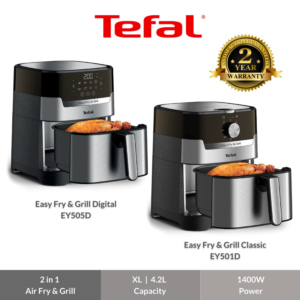 TEFAL Meca Air Fryer Easy Healthy 2 In 1 Oil Free Air Fry & Grill 4