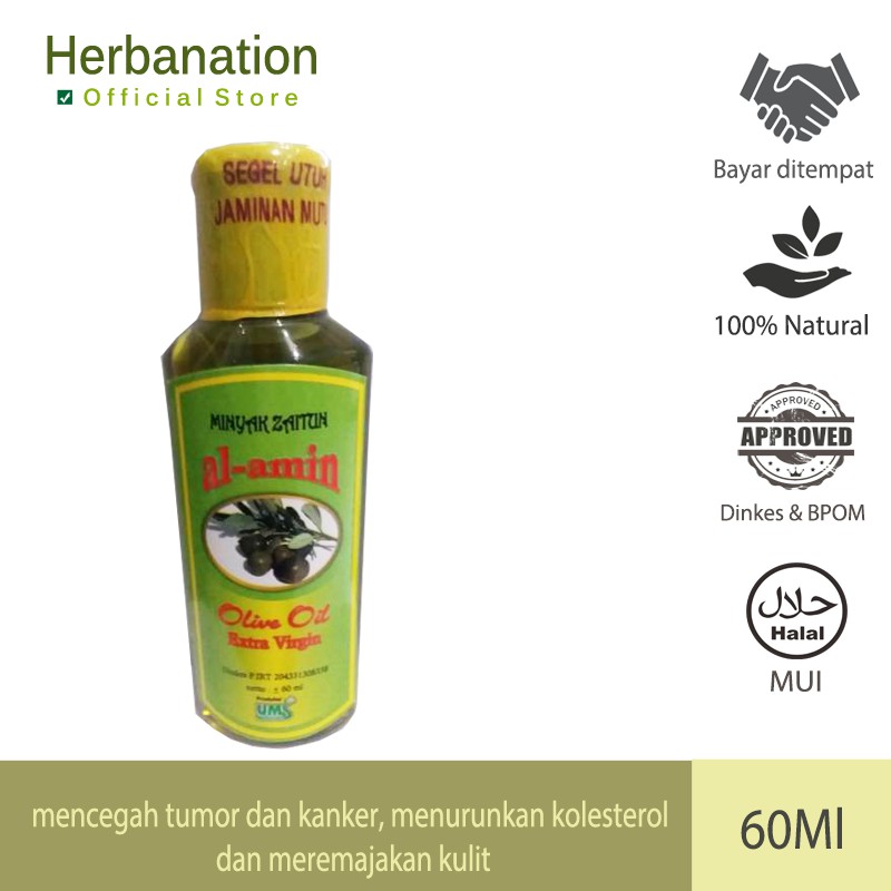 Olive Oil Al Amin Extra Virgin Olive Oil 60ml, Gastric Disorder
