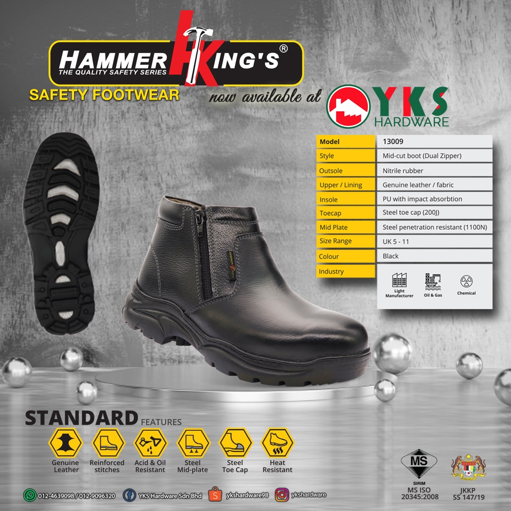 HAMMER KINGS SAFETY SHOE 13009 BLACK Shopee Malaysia