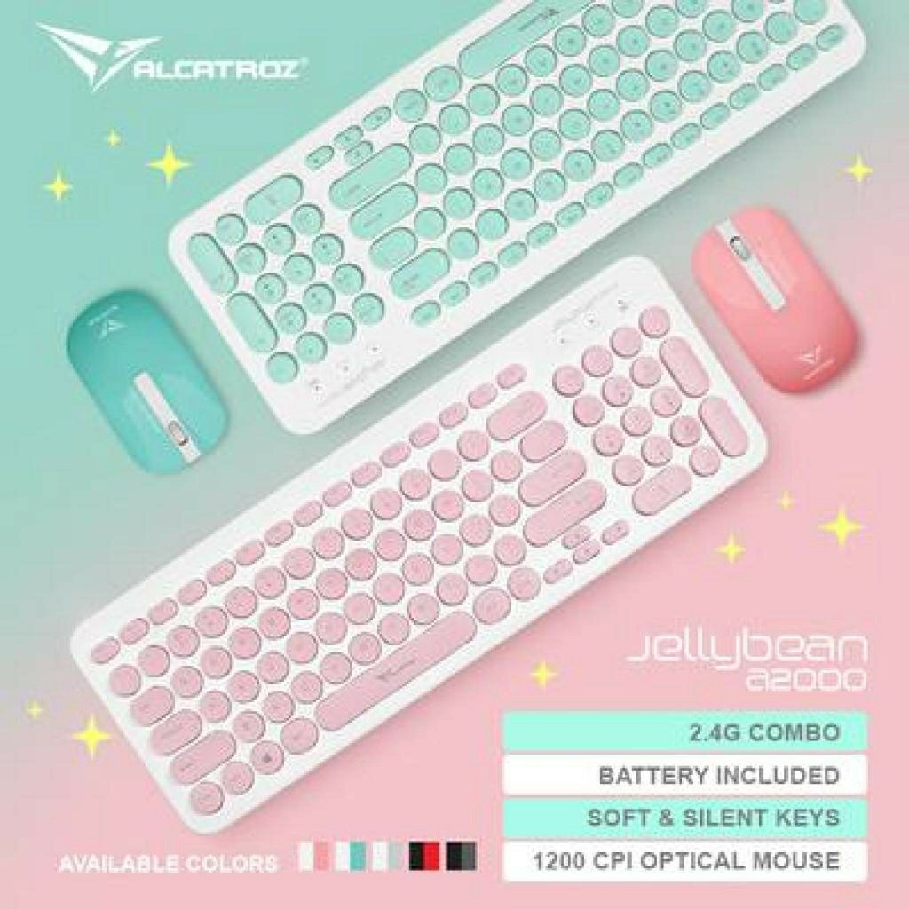ALCATROZ JELLYBEAN A2000 WIRELESS KEYBOARD AND MOUSE COMBO SET JELLY