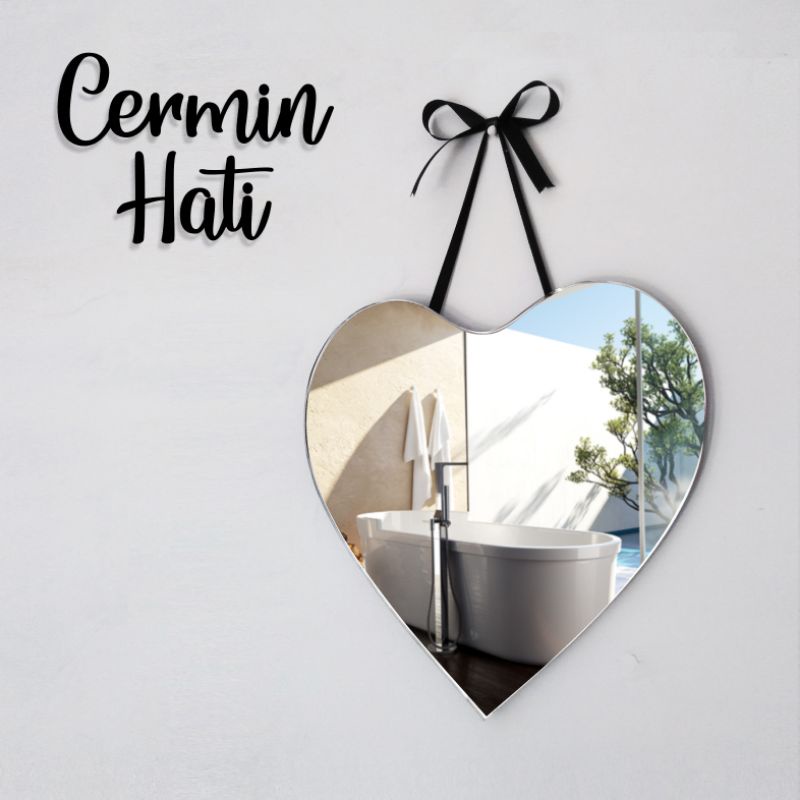 Love Heart mirror (36Cm) Tali Wall mirror Aesthetic Hanging mirror