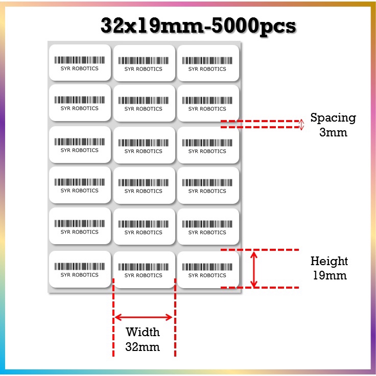 3 Panel Barcode Label Sticker Barcode Sticker Price Label Product Label