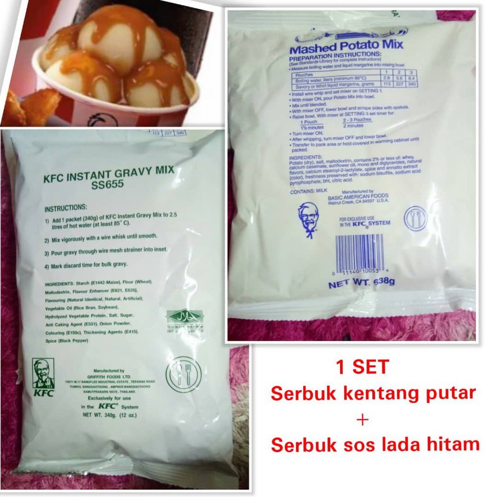 *READY STOCK**KFC MASHED POTATO MIX ORIGINAL INSTANT KFC&GRAVY MIX