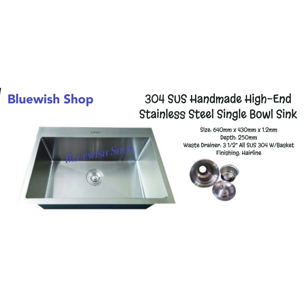 304 SUS Stainless Steel HighEnd Hand Made Single Undermount Sink