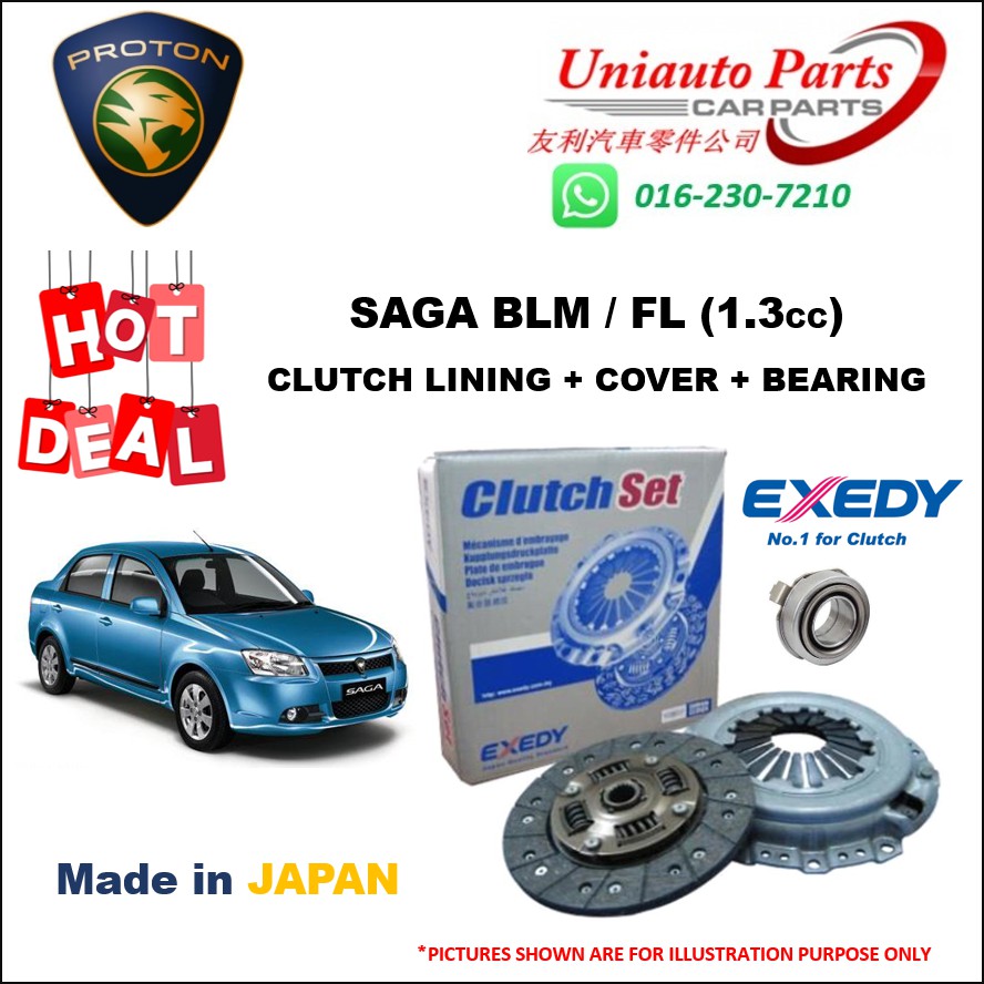 PROTON SAGA FL / BLM (1.3cc) CLUTCH SET (LINING + COVER + BEARING
