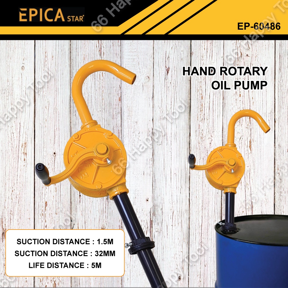 EPICA STAR Hand Rotary Oil Pump EP60486 Manual Hand Pump Oil Lubricate Diesel Pump Tank Barrels