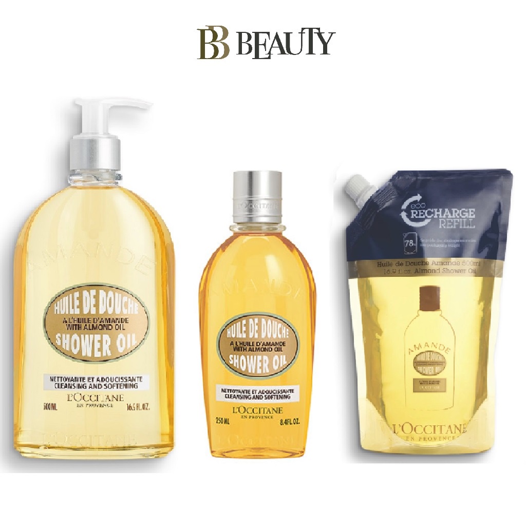 L'Occitane Almond Shower Oil (500ml/250ml)/EcoRefill (500ml) Shopee