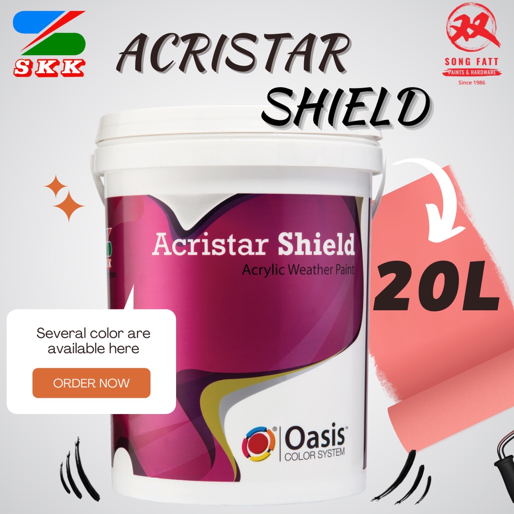 SKK Paint ACRISTAR SHIELD Exterior (WHITE/COLOURS) 20L Skk Gloss