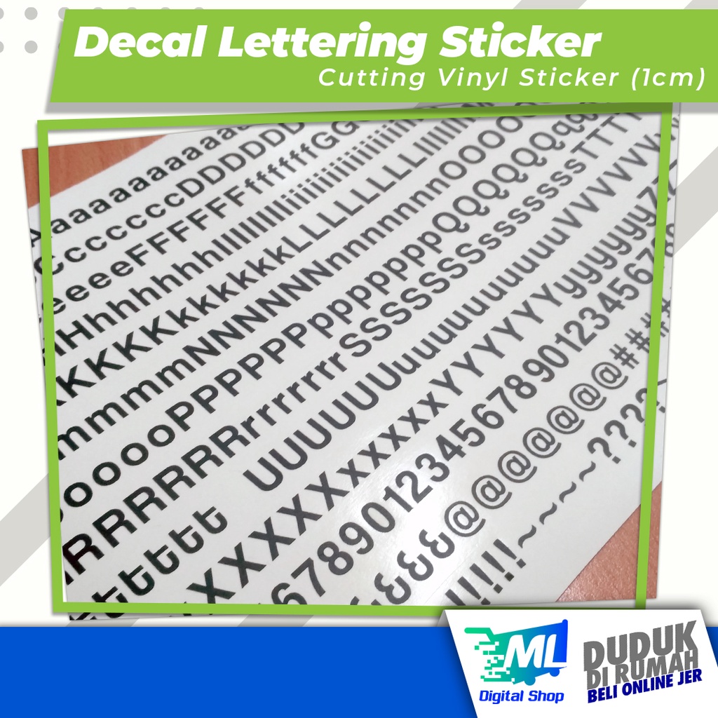 Sticker Decal Lettering Vinyl Sticker (1cm A4 size) Shopee Malaysia