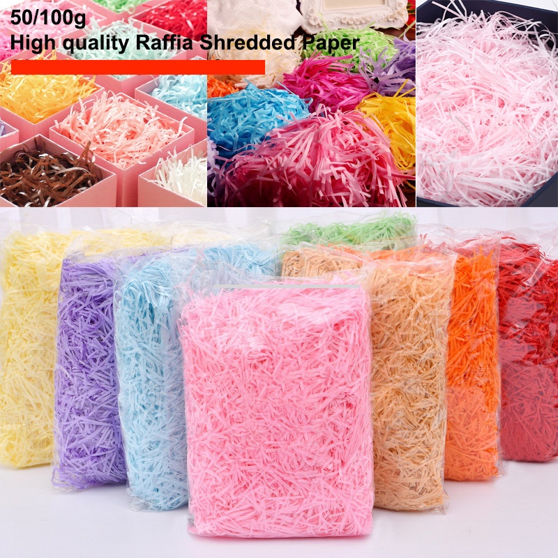 10g Colorful Shredded Crinkle Lafite Paper Raffia Filler DIY Wedding
