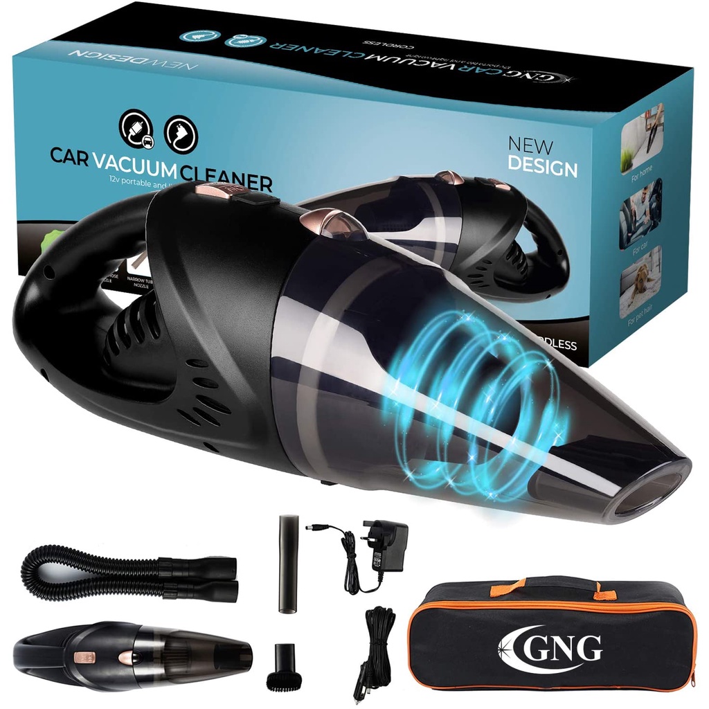 GNG Handheld Car Vacuum Cleaner 12v Portable Cordless Vacuum with Car