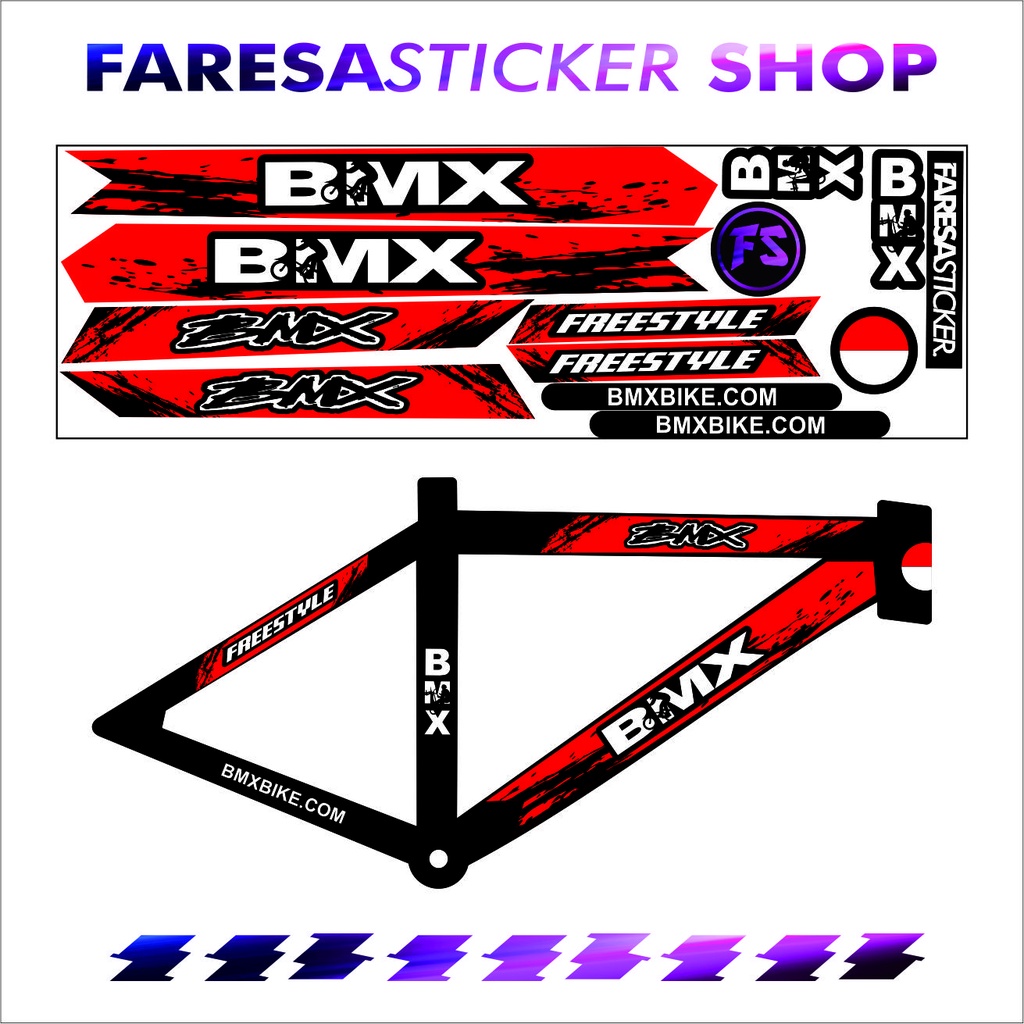 MERAH Simple Red BMX BIKE DECAL STICKER Shopee Malaysia