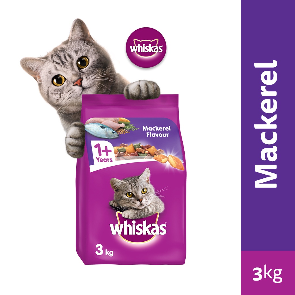 WHISKAS Cat Dry Food in Mackerel Flavor 3kg Shopee Malaysia