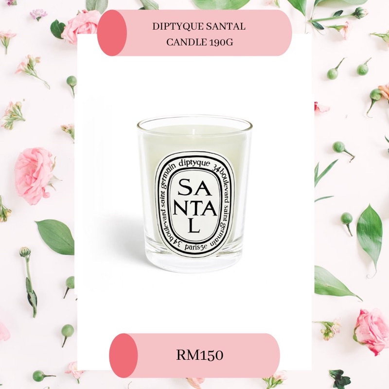 Diptyque SANTAL/ SANDALWOOD SCENTED CANDLE 190G Shopee Malaysia