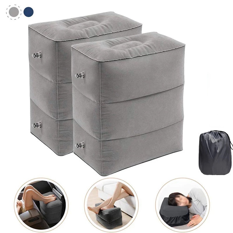 Flocking Inflatable Footrest Footstool Portable Inflatable Folding