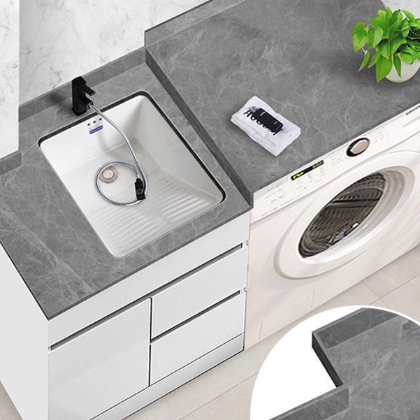 WL.Ceramic Laundry Basin with Washboard Laundry Tub Household Sink