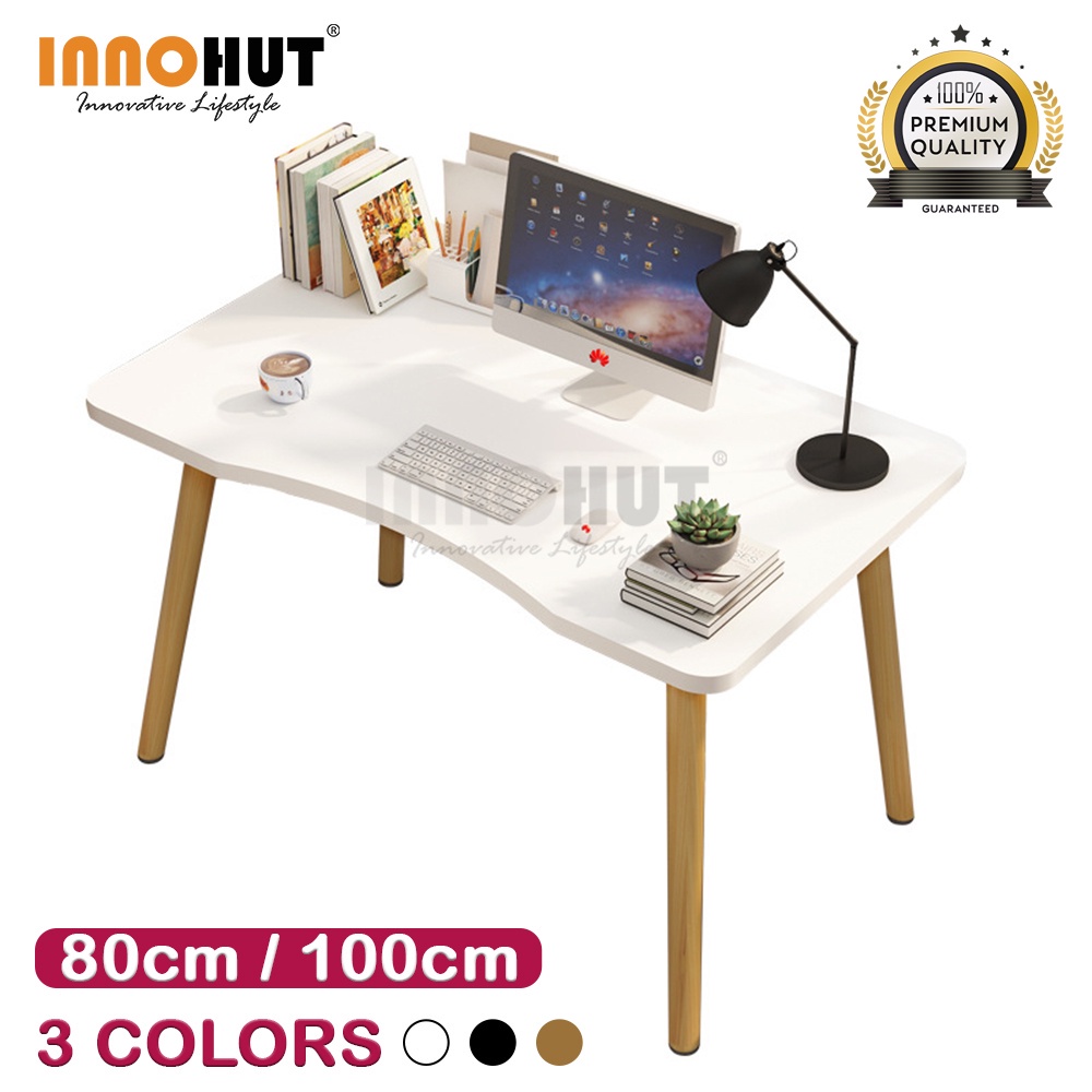 Innohut 80CM/100CM Ergonomic Wooden Desk Computer Table Modern Study