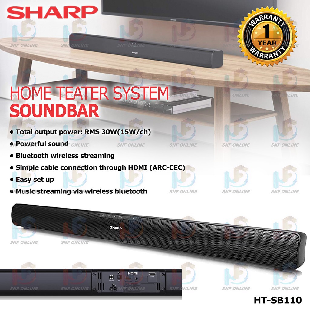 Home Theatre System Sound Bar Sharp HTSB110 Shopee Malaysia