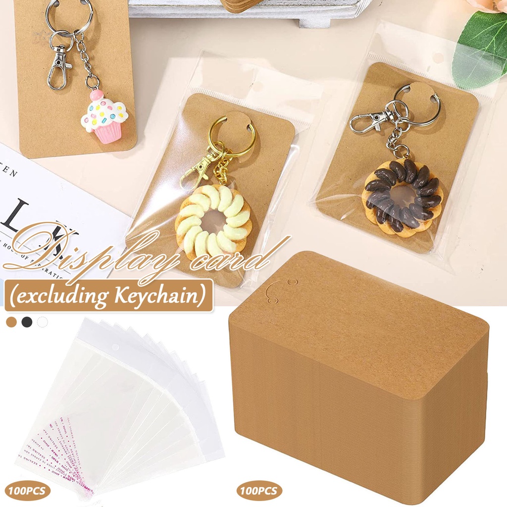 Keychain Display Cards with Self Sealing Bags for Cards Jewelry