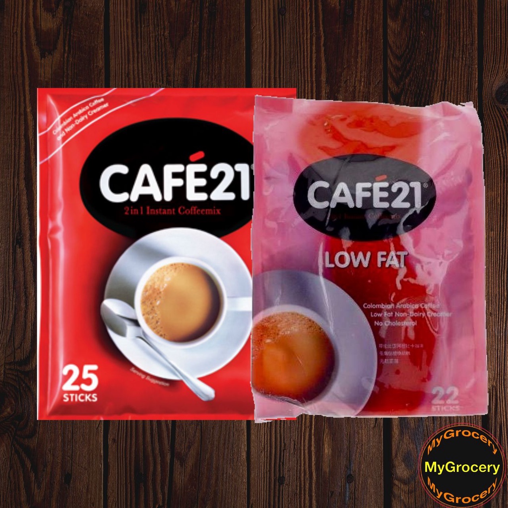 [MGC] Cafe 21 Coffeemix/LowFat (2 in 1) 25/22 sachet x 12gm Shopee