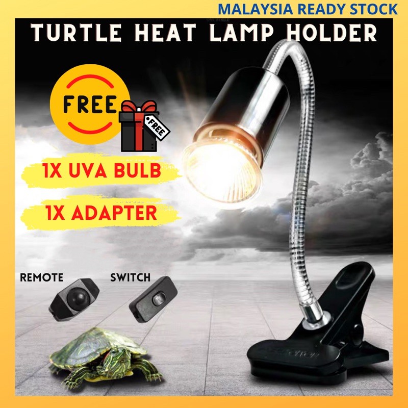Reptile Turtle Heat Lamp Holder FREE 2 Bulb UVB UVA Ceramic socket