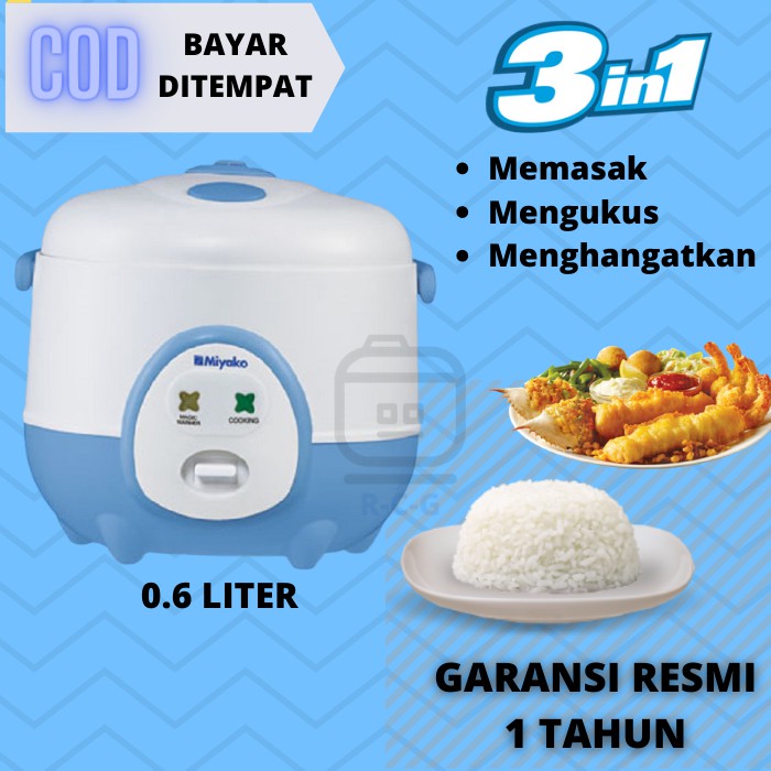Miyako 3 In 1 Rice Cooker 0.6 Liter Mcm606 / Magic Warmer Plus Miyako