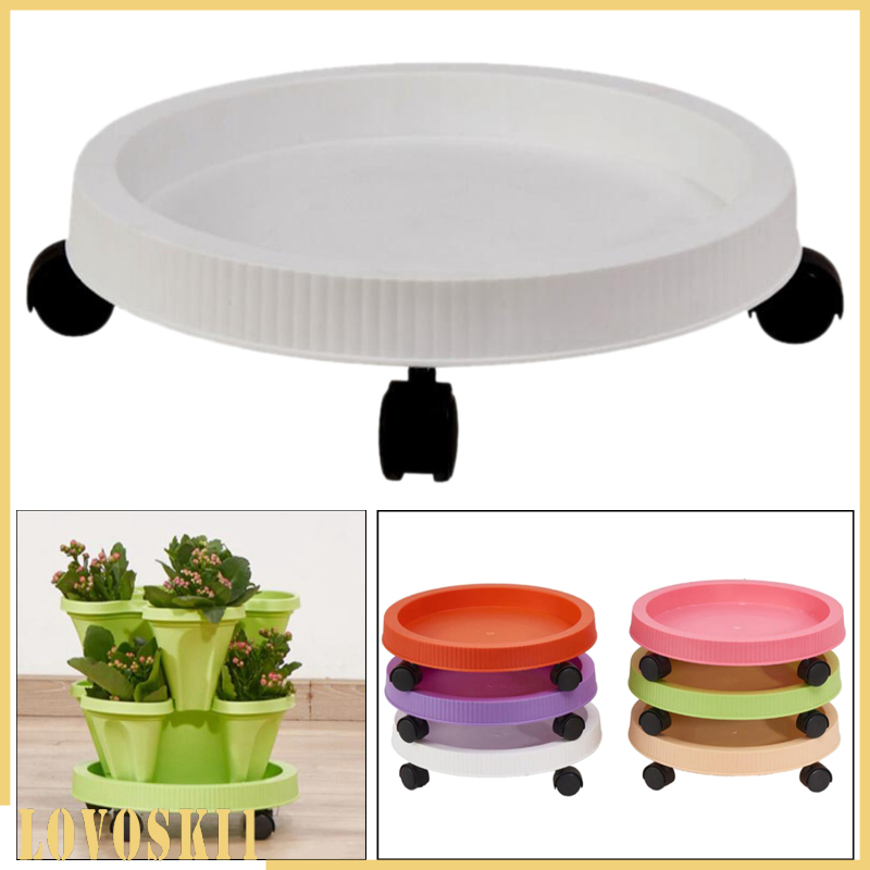 [LovoskibcMY] Rolling Flower Pot Tray with Plant Saucer Potted Flower