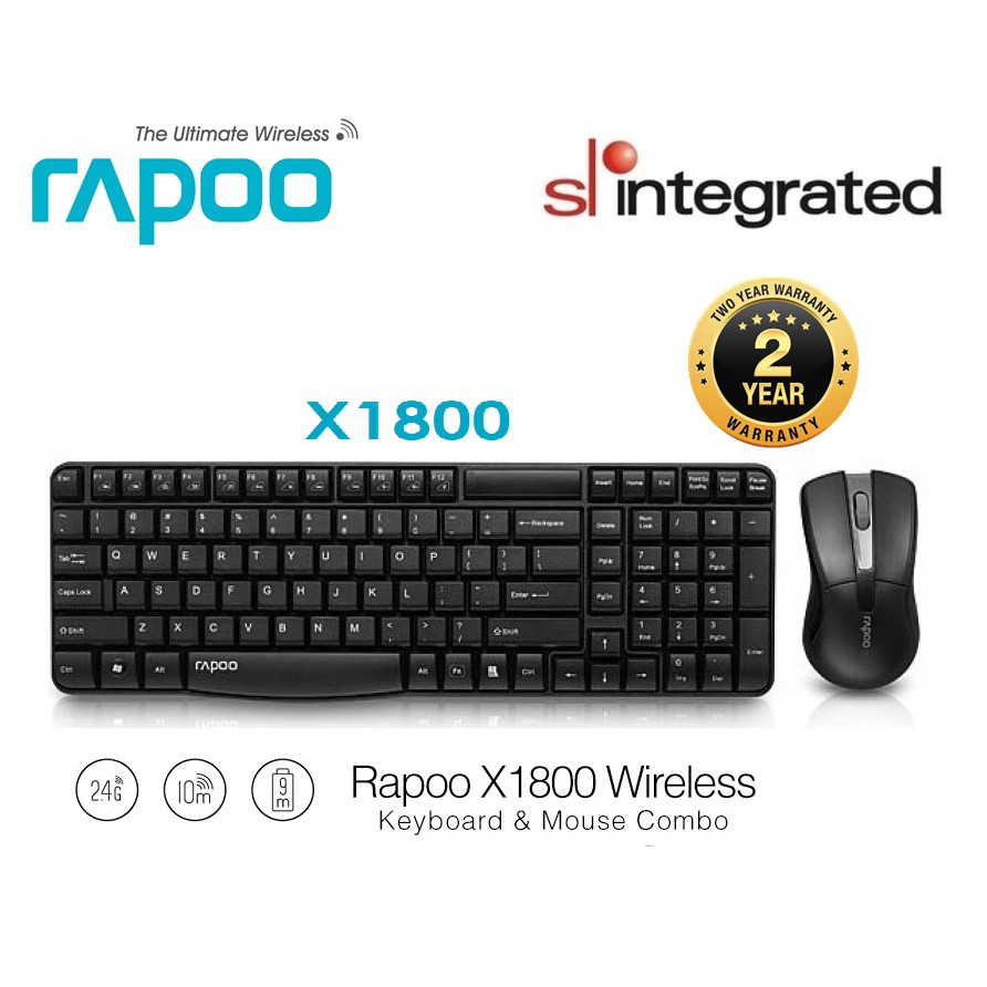 Rapoo X1800S Wireless Keyboard and Mouse Combo (Black) Shopee Malaysia