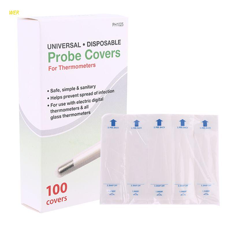 WER 100Pcs/Box Universal Disposable Digital Thermometer Probe Covers