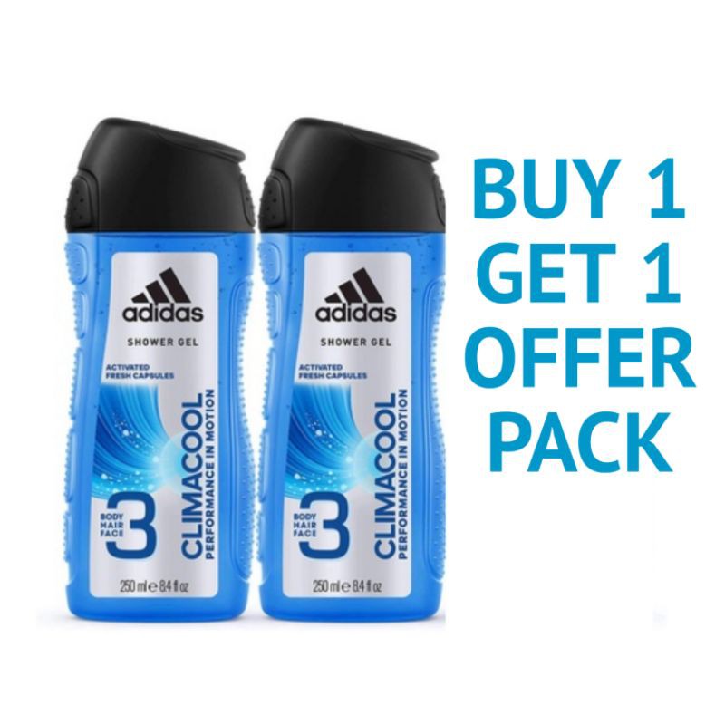 Adidas CLIMACOOL 3 In 1 Shower Gel 250ml x 2 (OFFER PACK) Shopee Malaysia