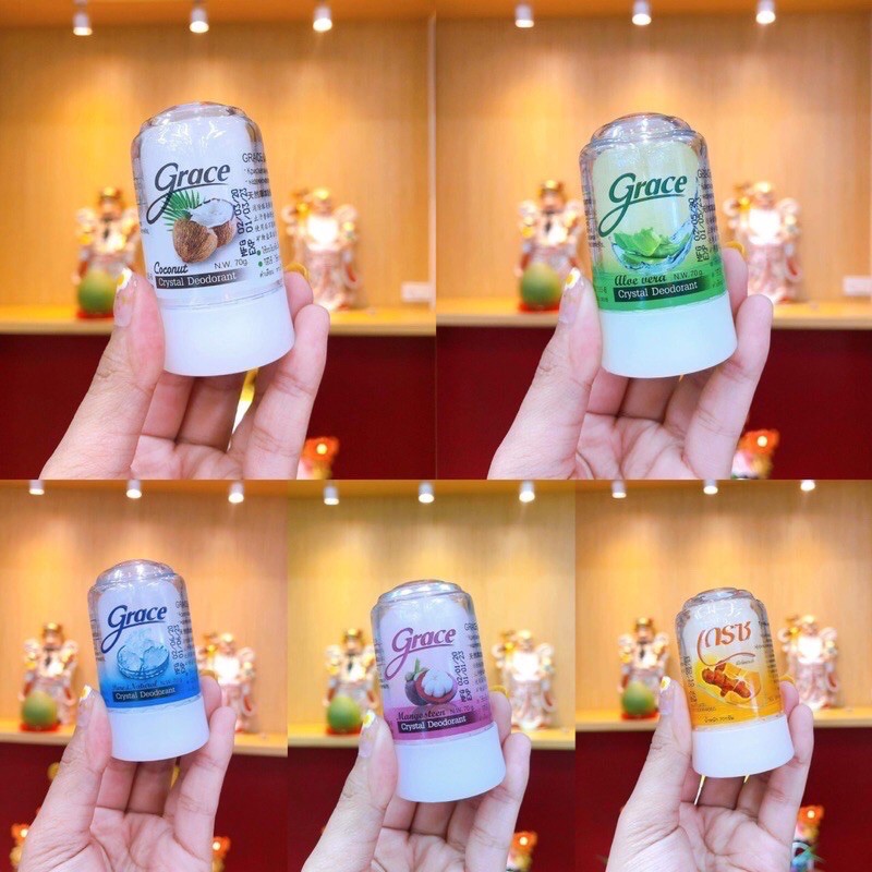 Grace Pure Crystal Deodorant Roll On Antiperspirant Body Smell Alum