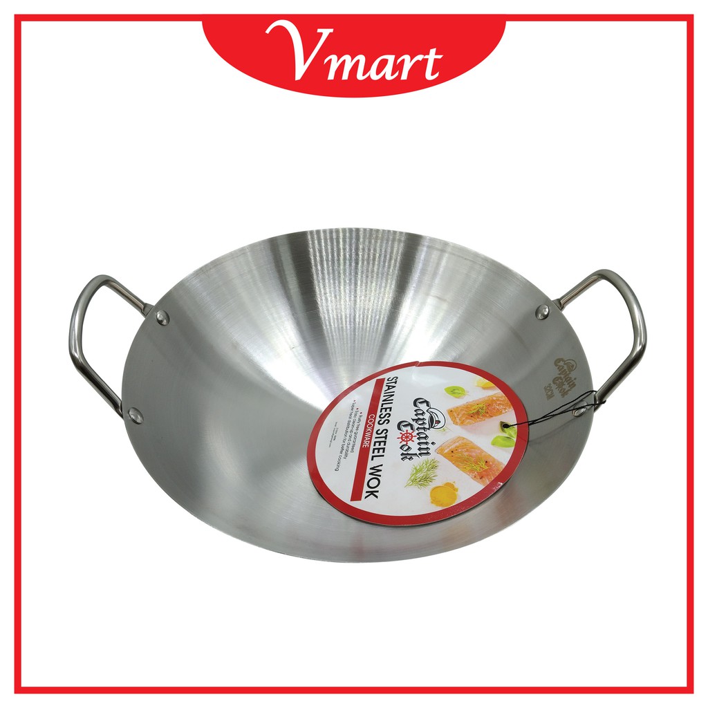 Captain Cook Stainless Steel Wok / Double Handle Wok / Kuali / Kwali